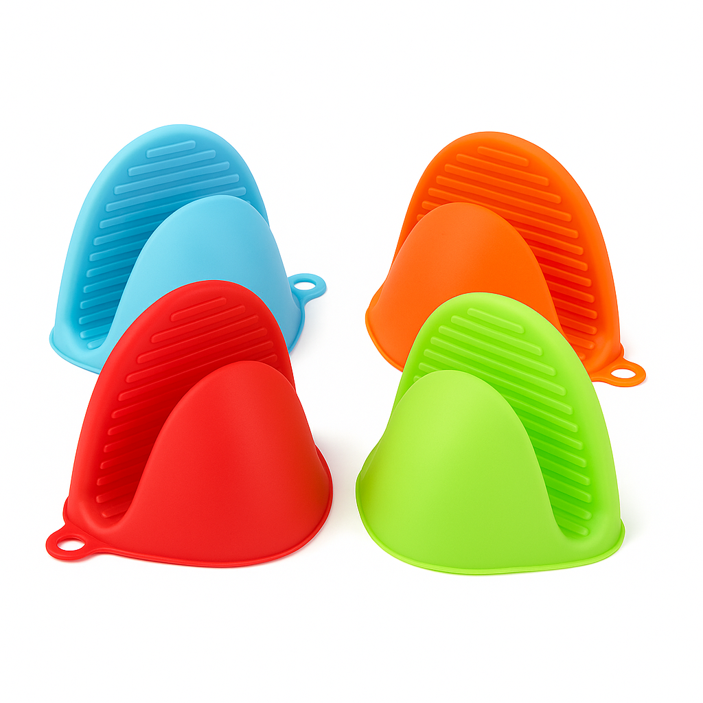Silicone Pot Pinchers Set – Heat Resistant Kitchen Grip Mitts (4 Pcs) - Habitt