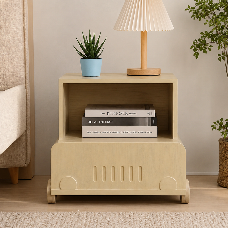 Wooden Cart Side Table