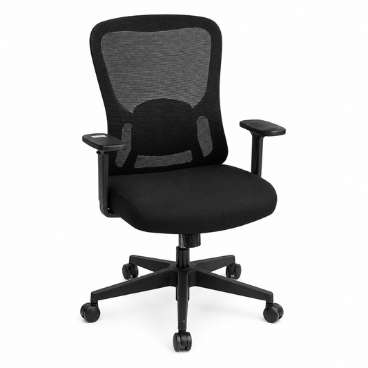 Dious Low-Back Black Ergonomic Mesh Office Chair – Breathable Executive Task Chair with Lumbar Support - Habitt