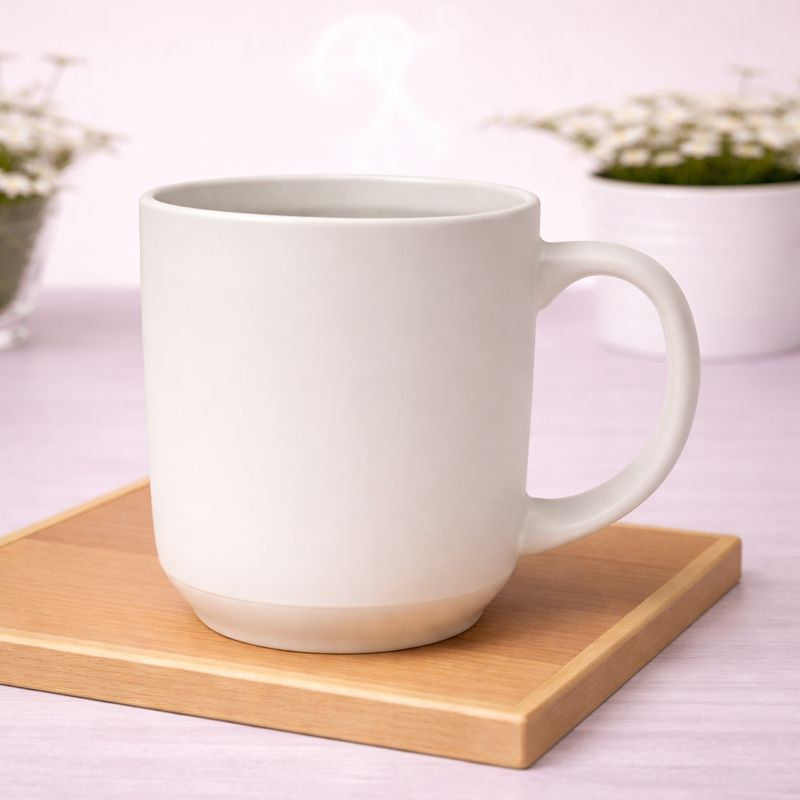 Ceramic Coffee Mug – Matte White (C442-1)
