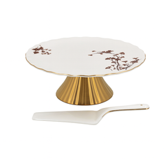 Luxury Cake Stand with Server – ANGELA Collection | 10.5 Inch