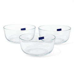 3-Piece Clear Glass Bowl Set – 2200 ml Large Multi-Purpose Mixing & Serving Bowls