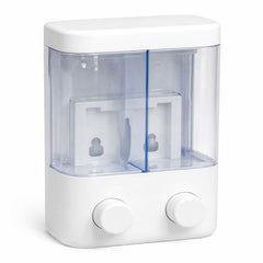 Double Liquid Soap Dispenser Bottle – Wall Mount Bathroom & Kitchen Soap Organizer