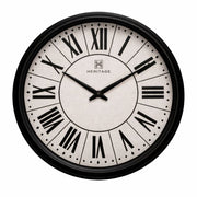 Heritage “Moon Time” Wall Clock 20" – Classic Roman Numeral Wall Clock with Black Plastic Frame - Habitt
