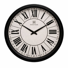 Heritage “Moon Time” Wall Clock 20" – Classic Roman Numeral Wall Clock with Black Plastic Frame - Habitt