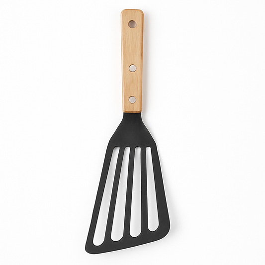 Stainless Steel Kitchen Spatula with Wooden Handle – Durable Cooking