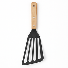 Stainless Steel Kitchen Spatula with Wooden Handle – Durable Cooking