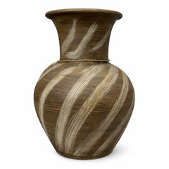 Handmade Terracotta Vase – Rustic Textured Decorative Vase (10.5 Inch Depth)