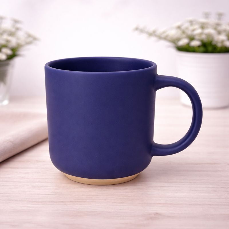 500ML Ceramic Mug with Raw Base – Blue - Habitt