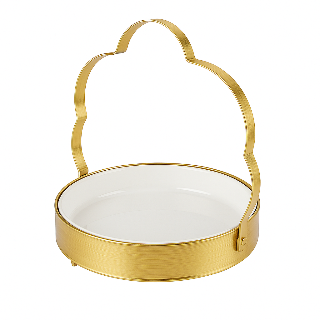 Elegant Gold Handle Ceramic Platter – Small, Medium & Large