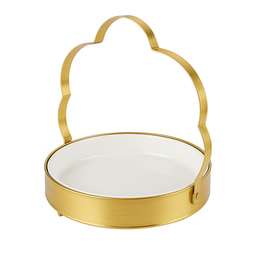 Elegant Gold Handle Ceramic Platter – Small, Medium & Large