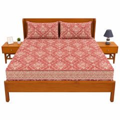 Damask Patterned Double Bed Sheet – Elegant Floral Design