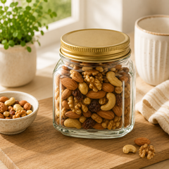 Multi-Purpose Jar – Clear Glass with Golden Lid