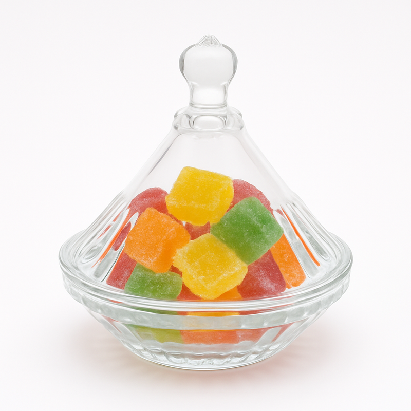 Deli Glassware Candy Jar 126.5mm (TG1078-5C) – Elegant Glass Bowl with Lid - Habitt