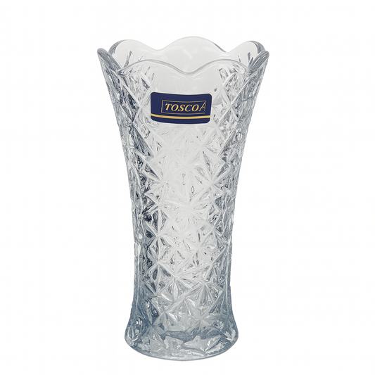 90 mm Crystal-Cut Glass Flower Vase – Premium Decorative Vase for Home, Office & Table Décor