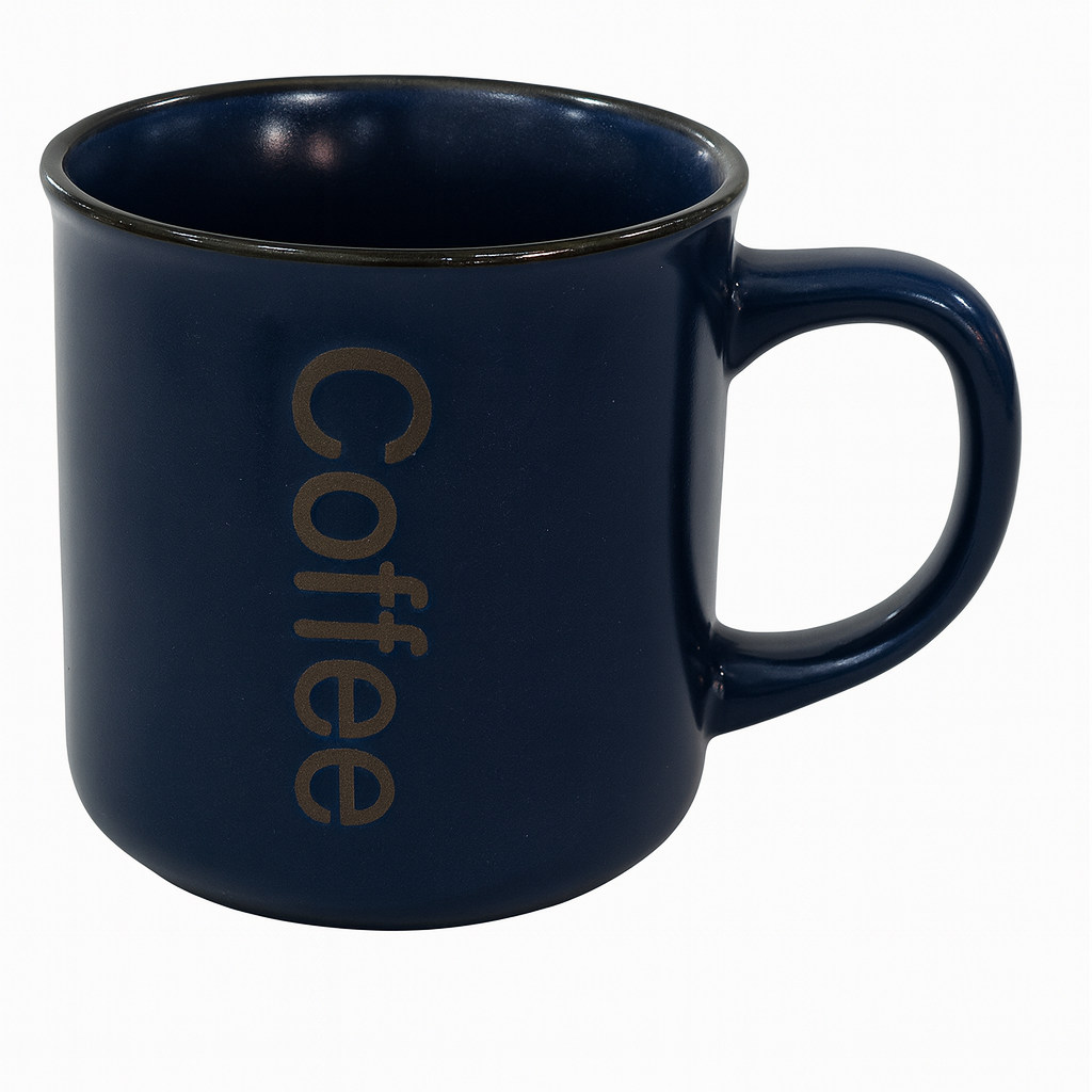 Navy Blue Coffee Mug – Minimalist Text Design