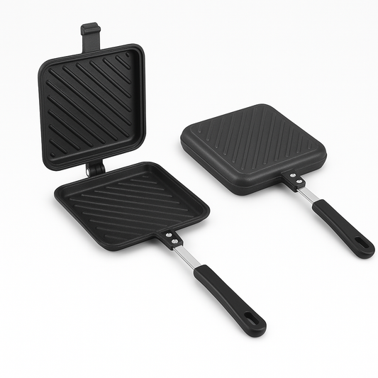 Premium Non-Stick Sandwich Maker Pan – Double-Sided Grill Toaster for Gas Electric Stove | Heat-Resistant Handle, Easy to Clean