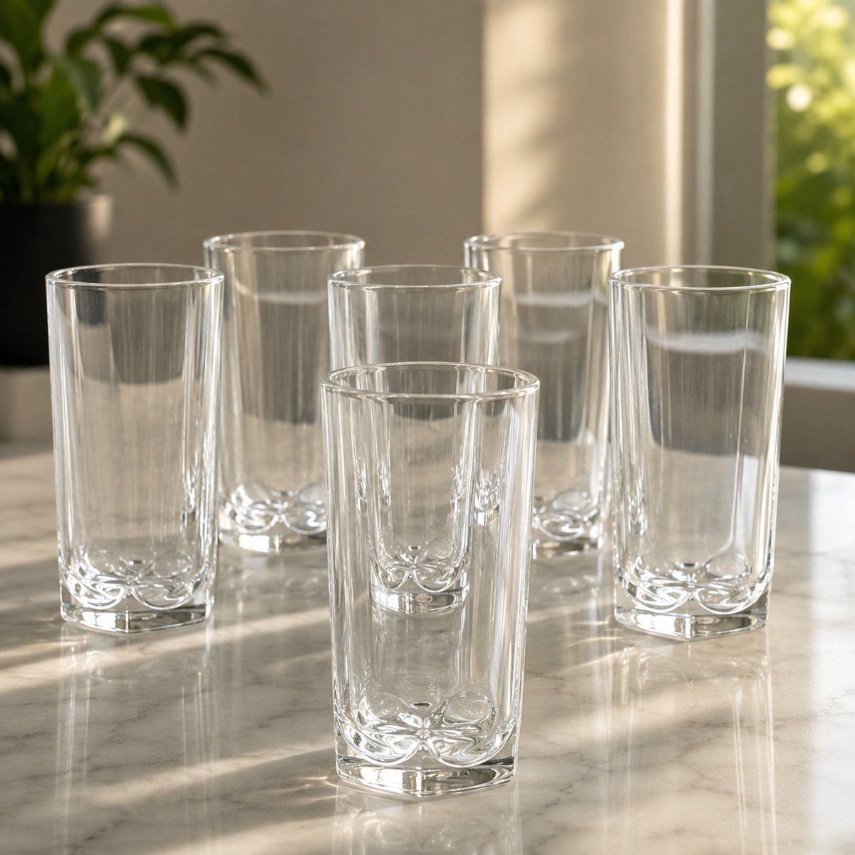 Premium Highball Tumbler Glass 290 ml – Sleek Tall Glass for Water, Juice & Soft Drinks