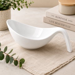 Bowl with Handle – White