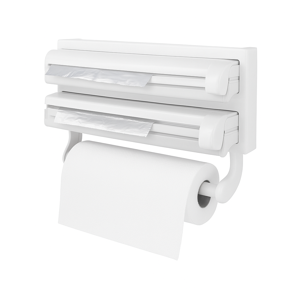 Triple Paper Dispenser Wall Mount – Cling Film, Foil  & Towel Holder