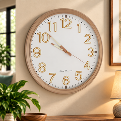 Rose Gold Wall Clock with Large Easy-Read Digits