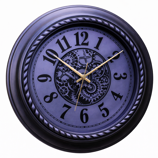 Heritage Gear 18-Inch Vintage Lavender Wall Clock – Decorative Distressed Metal Wall Clock for Living Room, Bedroom & Elegant Home Décor - Habitt