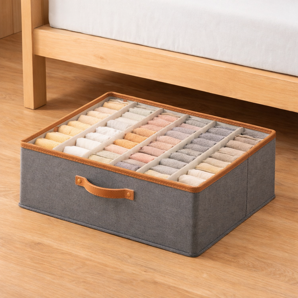 Partition Cloth Storage Bag  Foldable Clothes Organizer with Compartments