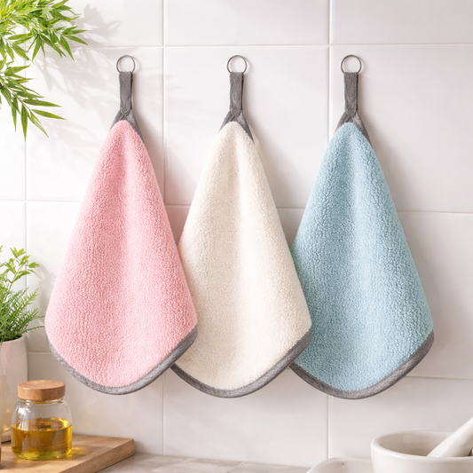 3PCS Kitchen Towel Set – Ultra-Soft Hanging Dish Towels (Assorted Colors) - Habitt