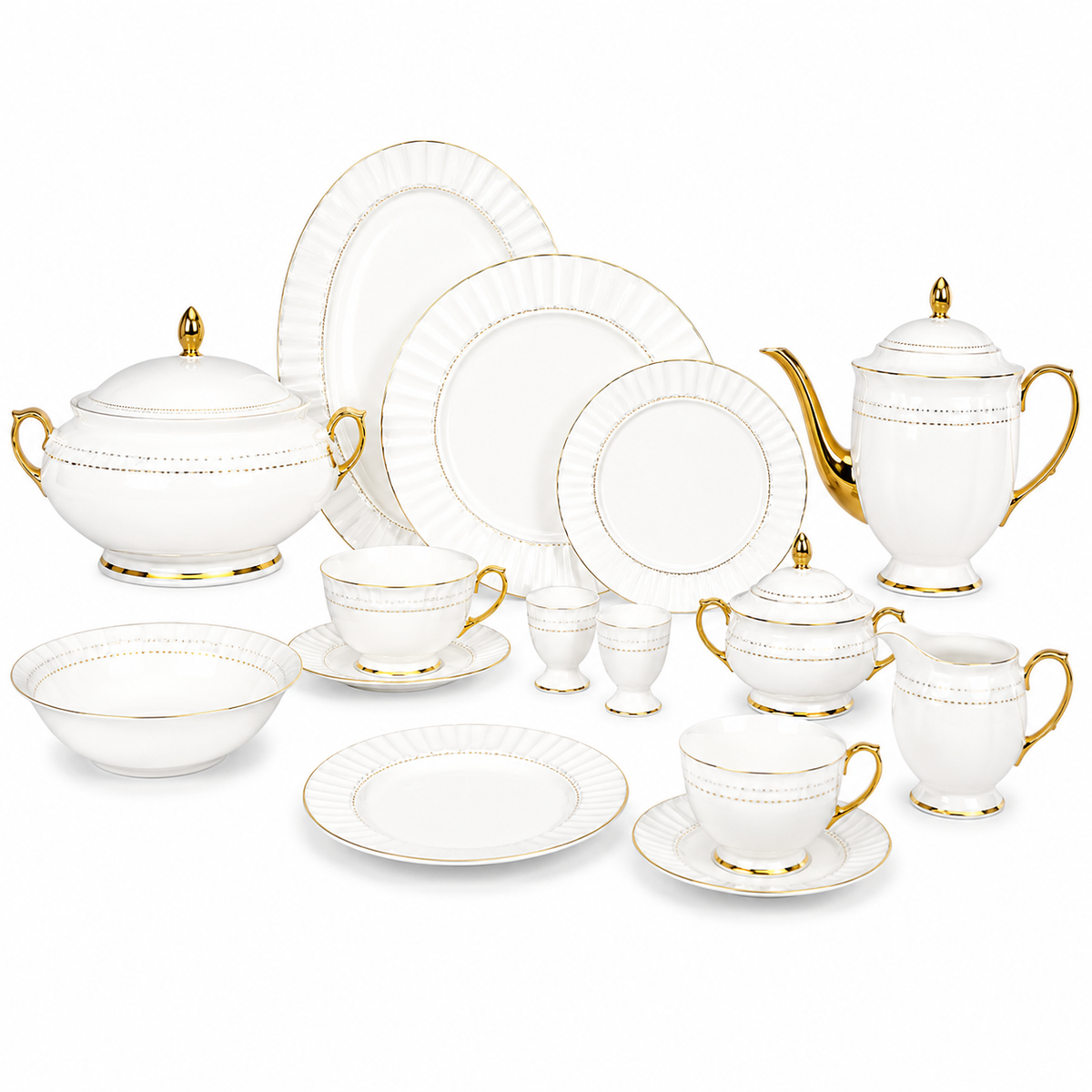 Grand 65-Piece Dinner Set | Elegant Dining & Serving Collection