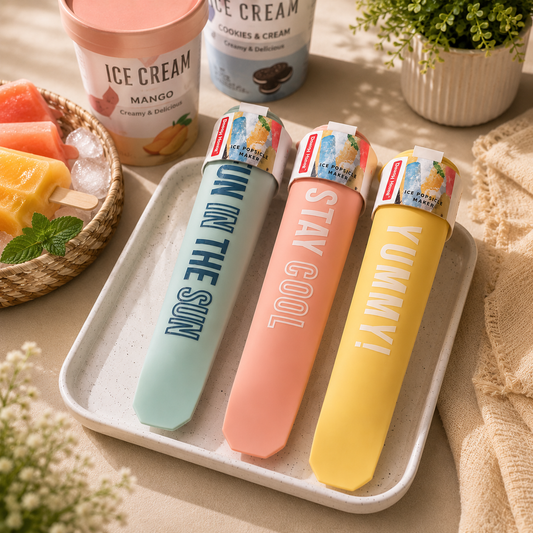 Mix Colour Kulfi Mould Set – Assorted Colours | Reusable Ice Popsicle Maker