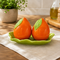 3 Pcs Orange Salt & Pepper Set with Tray – Fruit Design Seasoning Set