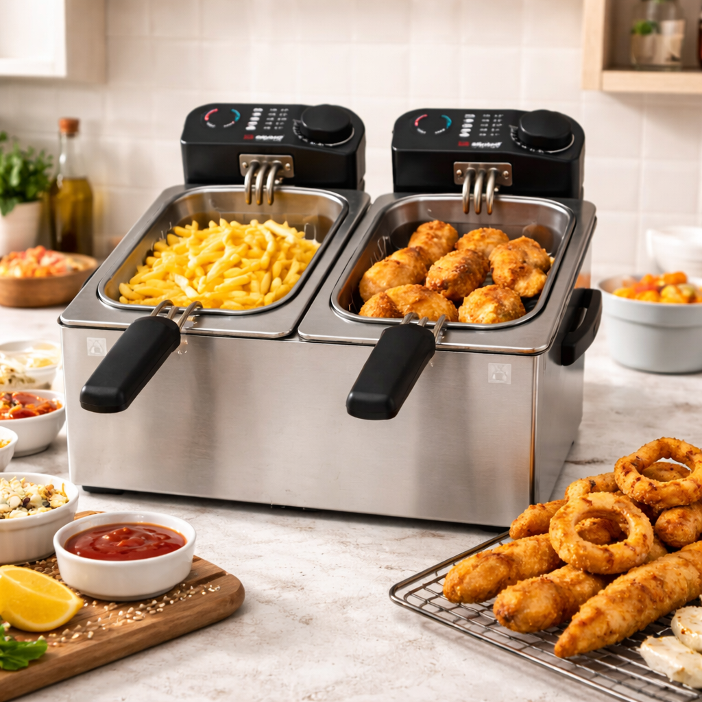 SS.Deep Fryer Twin Bowl F-4008 - Alpina - Habitt