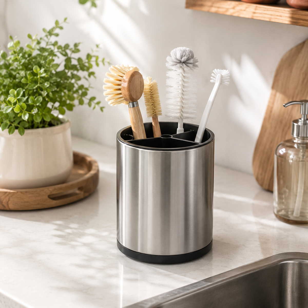 Round Sink Tidy – Kitchen Sink Utensil & Cleaning Accessories Organizer