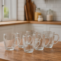 520 ml Premium Glass Juice Mug – Heavy-Duty Beverage Mug Set of 6 for Juice, Water, Shakes & Daily Use