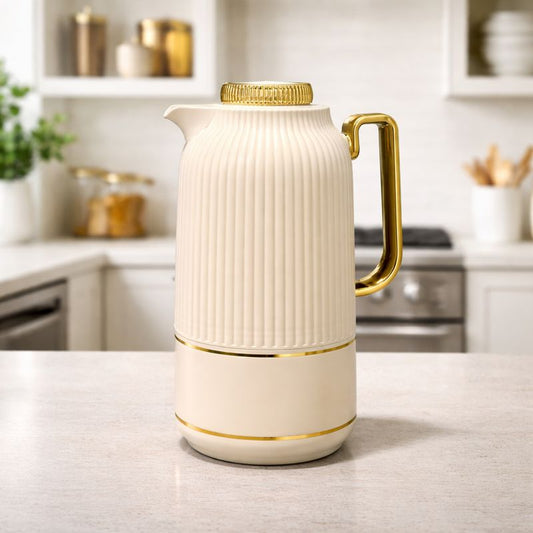 Premium Vacuum Flask 1 Liter – Insulated Thermos (Grey, Brown, white) - Habitt