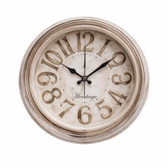 Oreo Wall Clock – 13.75-Inch Antique Cream Wall Clock with Plastic Frame and Raised 3D Numerals - Habitt