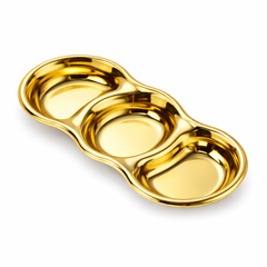 Golden 3 Partition Snacks Tray