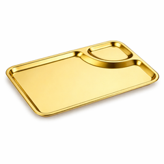 Golden Serving Snacks Tray – Elegant Metal Tray