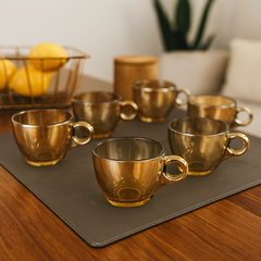 CUP 190 ml Smoke – Set of 6 | Premium Deli Glassware Tea & Coffee Cups