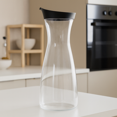 1 Litre Juice Bottle – Premium Clear Bottle with Black, White & Yellow Lid Options - Habitt