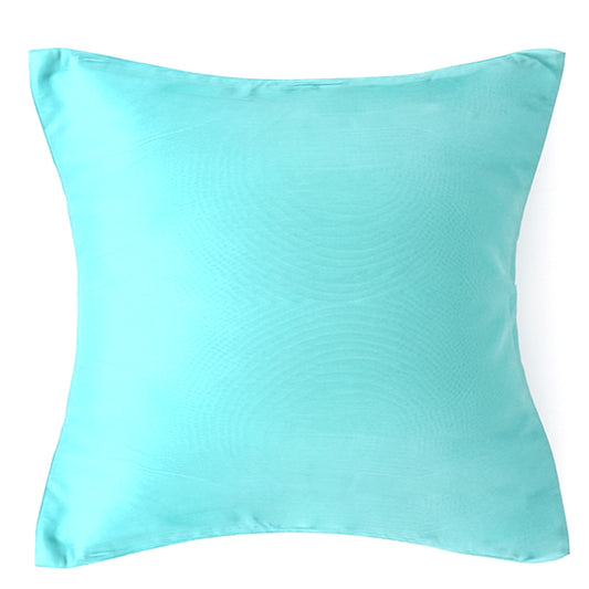 Sky Blue Raw Silk Cushion Cover 18x18 – Elegant Decorative Throw Pillow for Sofa, Bed & Living Room