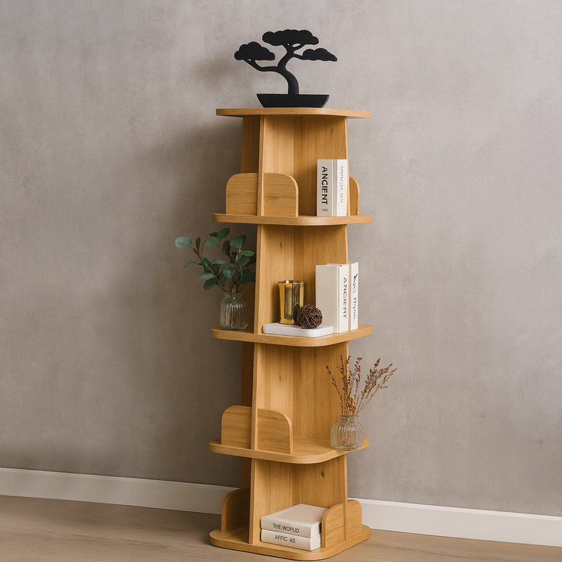Pivot Wooden Shelf Console – Modern Multi-Tier Organizer - Habitt