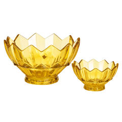Amber-Tinted Crystal-Cut 7-Piece Fruit Bowl Set – 200/105 mm Bowls
