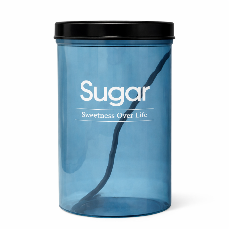 Kleeyo Blue Spice Storage Jar with Black Lid – Multipurpose Container for Coffee, Sugar, Tea & Kitchen Spices - Habitt