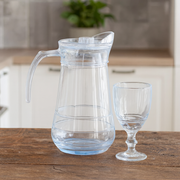 Premium Clear Pitcher Water Set – 7-Piece Set (1.2 L Jug + 340 mL Stemmed Glasses) - Habitt