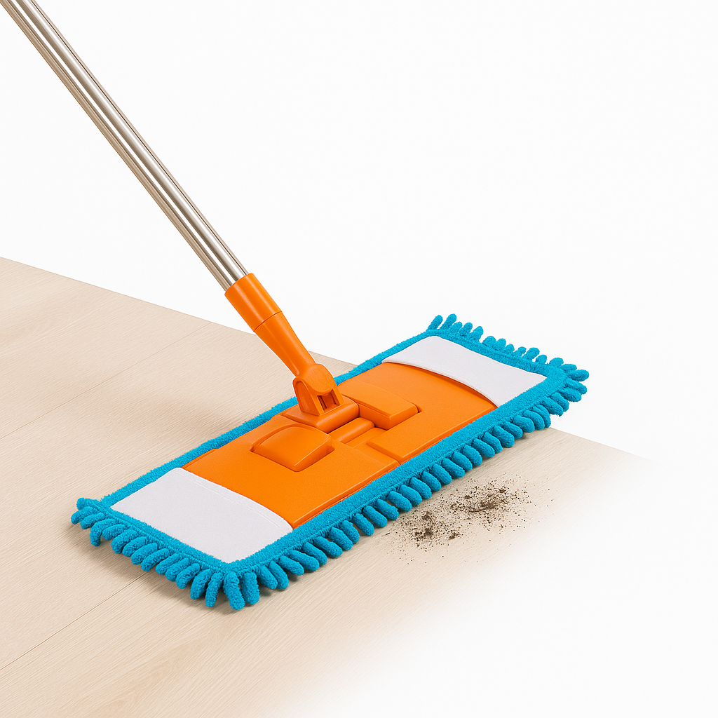 1pc Flat Microfiber Mop with Adjustable Handle (Assorted) – Floor Cleaning Tool for Home &amp; Office