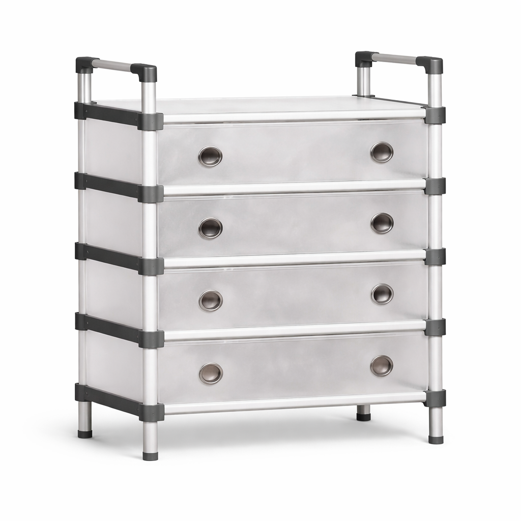 5 Layers Shoe Organiser – Multi-Tier Dustproof Shoe Storage Cabinet with Drawers - Habitt