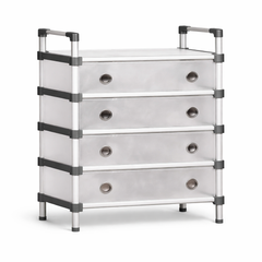 5 Layers Shoe Organiser – Multi-Tier Dustproof Shoe Storage Cabinet with Drawers - Habitt