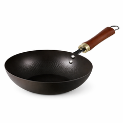 Steel Wok Pan with Wooden Handle  20 cm | 24 cm | 28 cm