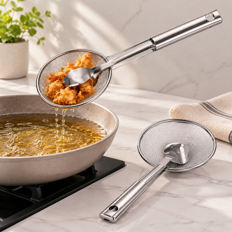 Fry Tong Strainer | Stainless Steel Kitchen Cooking Tool